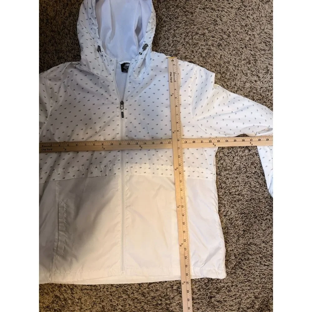New Balance White Monogram Logo‎ Windbreaker Hoodie Jacket 2XL